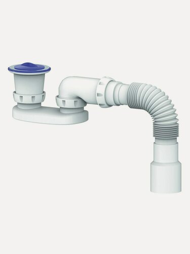 Изображение товара Сифон для душевого поддона Unicorn G22, 40х40/50, полипропилен, белый, с выпуском, без перелива, производство Россия.