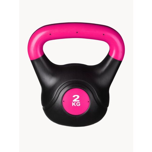 Гиря пластиковая INDIGO, IN125, насыпная конструкция, Черно-розовый 2 кг