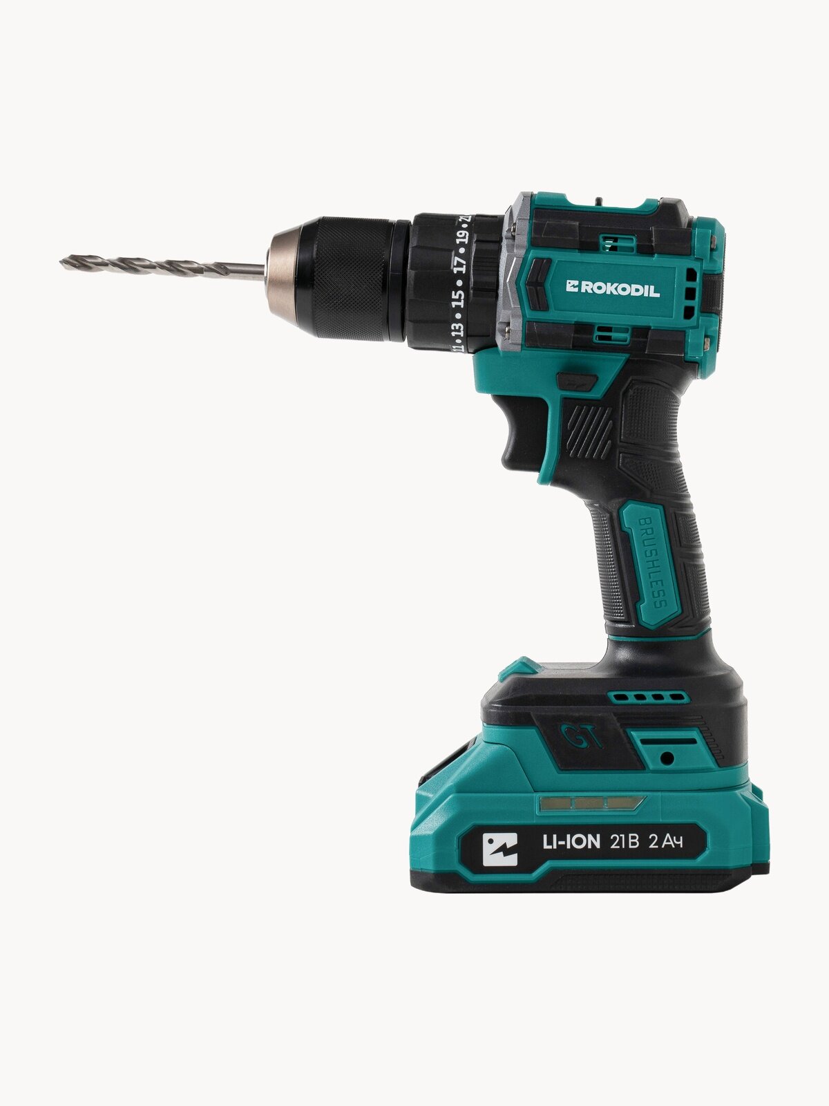 Шуруповёрт Rokodil Twist Pro 3, бесщёточный, ударный, 2 аккумулятора, кейс, 21 В, 80 Н·м