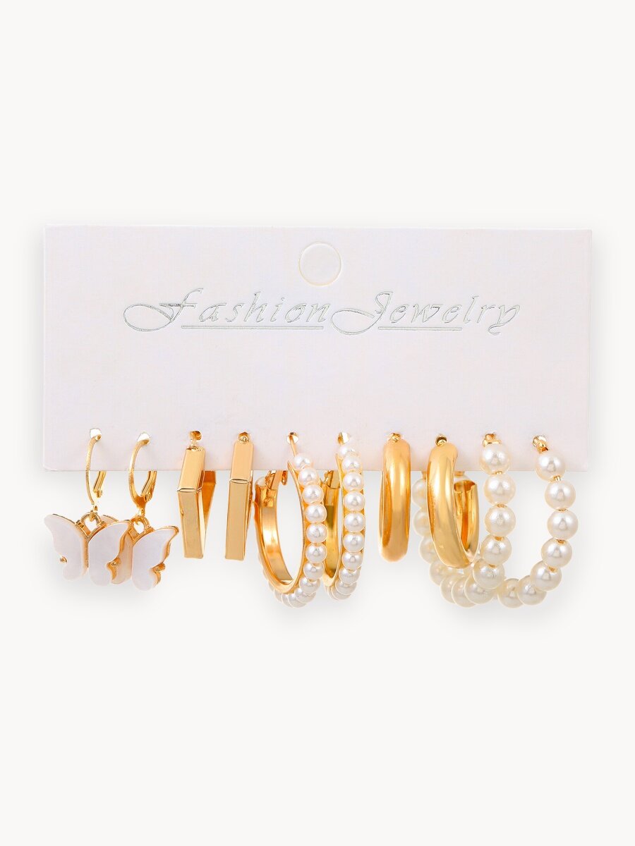 Комплект серег, жемчуг имитация