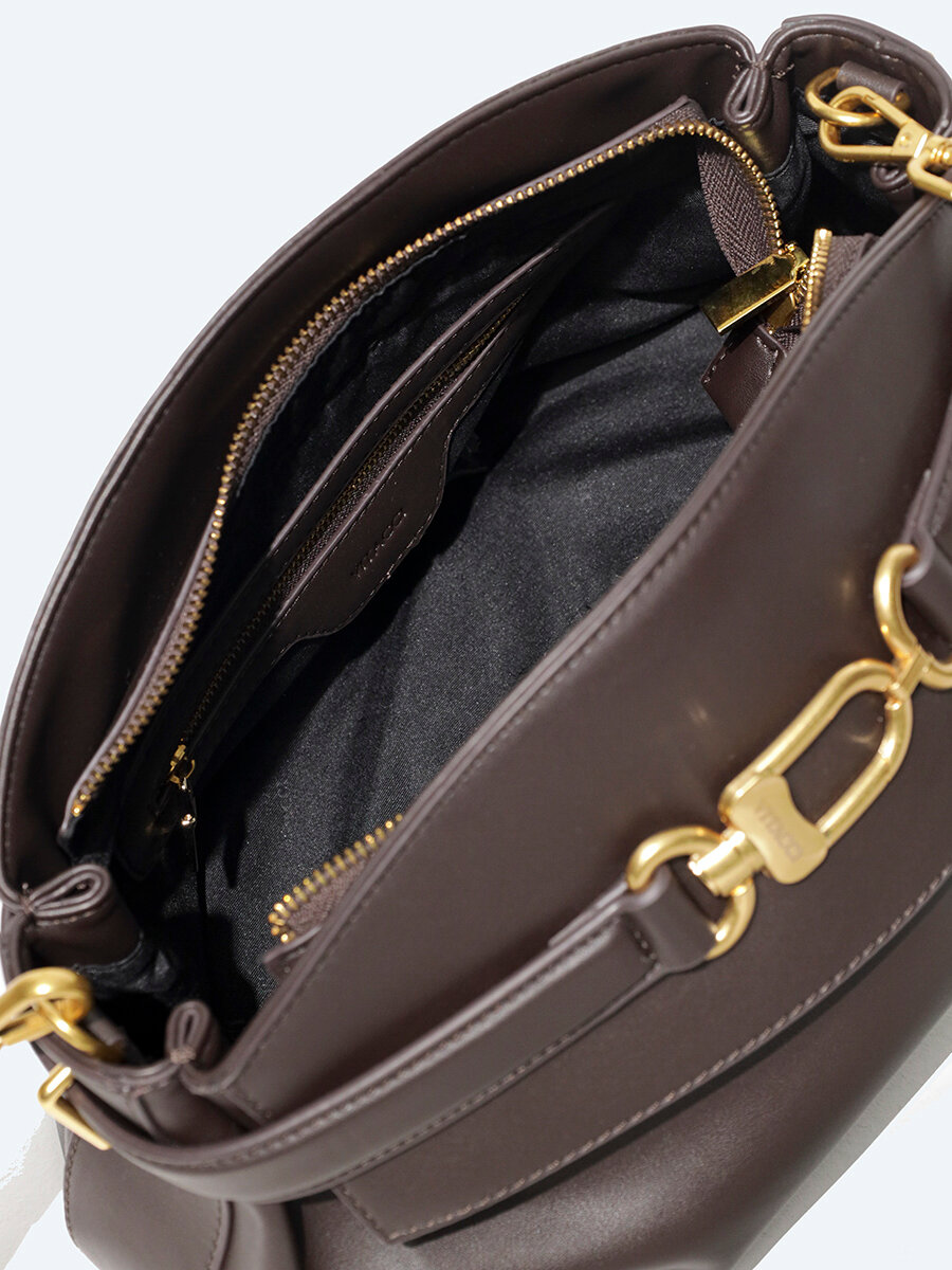 Сумка багет VITACCI, фактура гладкая, мокко — фото 1