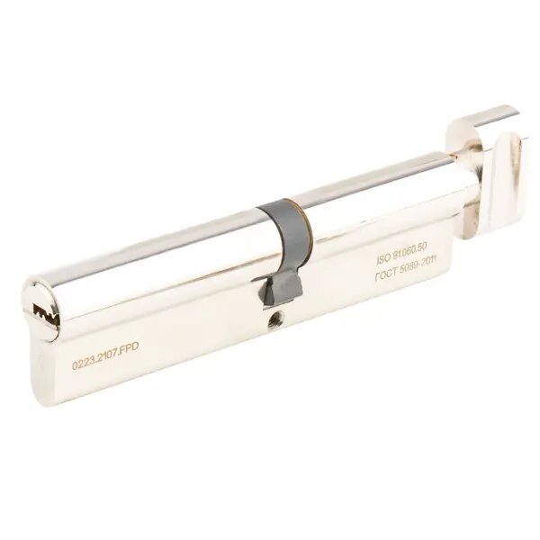 Цилиндр Apecs Pro 65x55 мм ключ/вертушка цвет никель