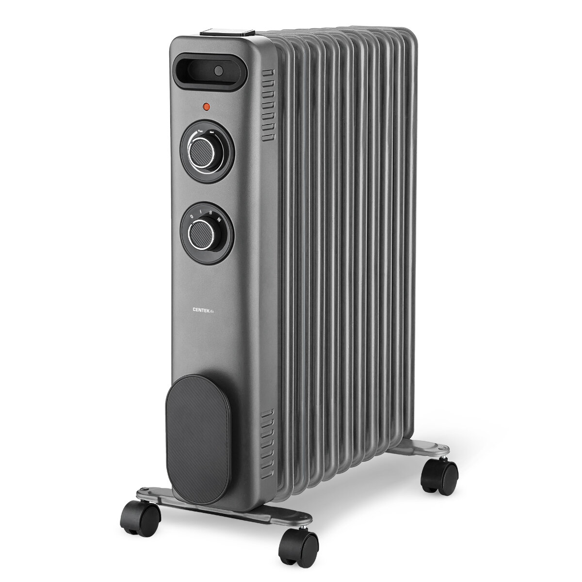 Масляный обогреватель Centek CT-6232-11: серый, 30м2, 2500Вт, 3 режима, защита от перегрева