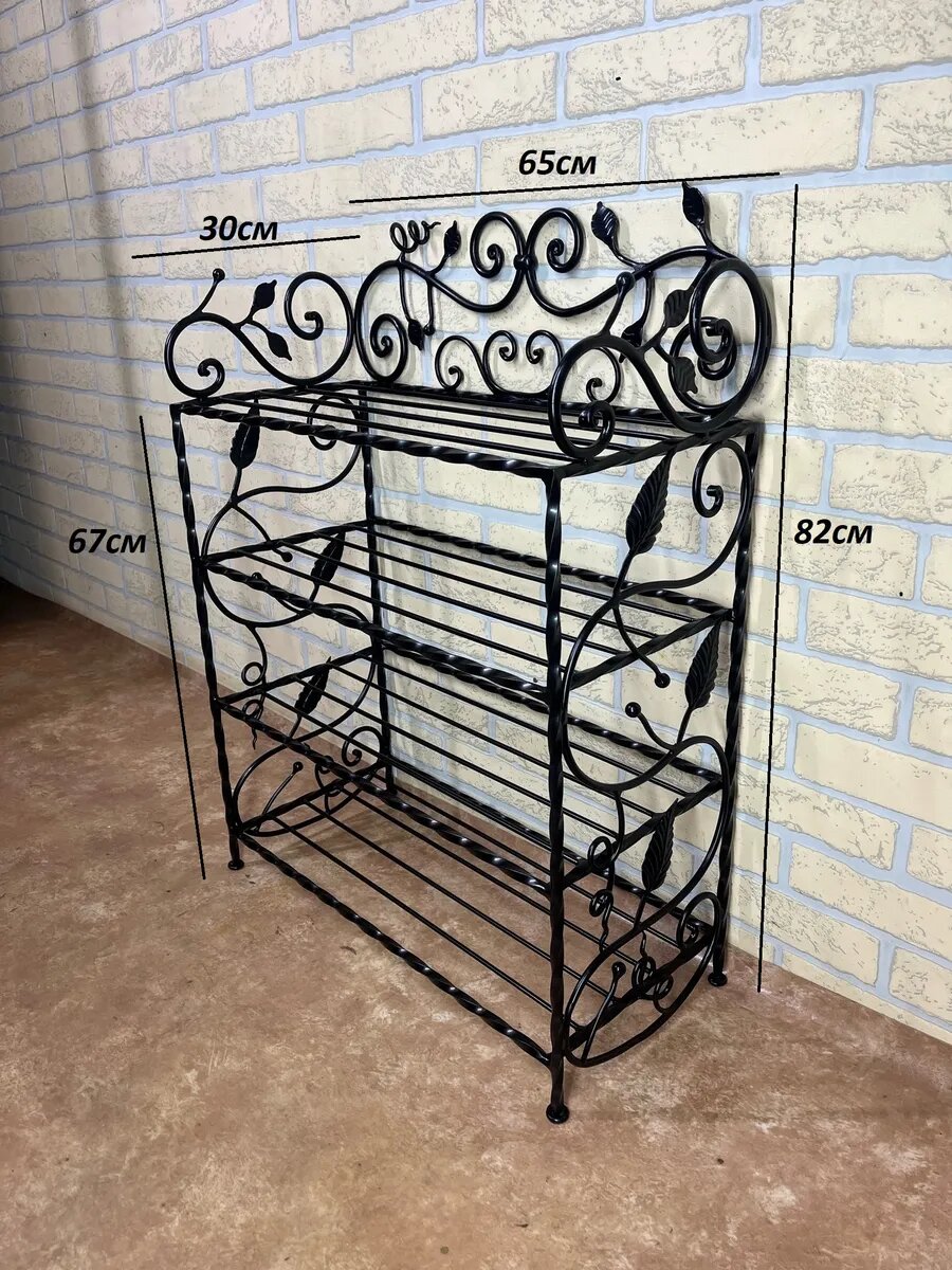 Обувница для прихожей, Студия кованой мебели Нива, цвет черный — фото 1