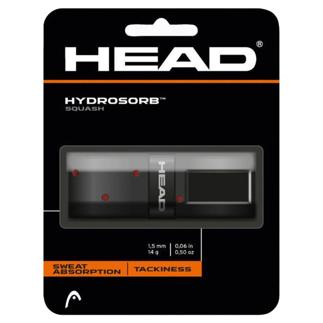 Обмотка для ручки HEAD Grip HydroSorb Squash x1 Black/Red перфорированная