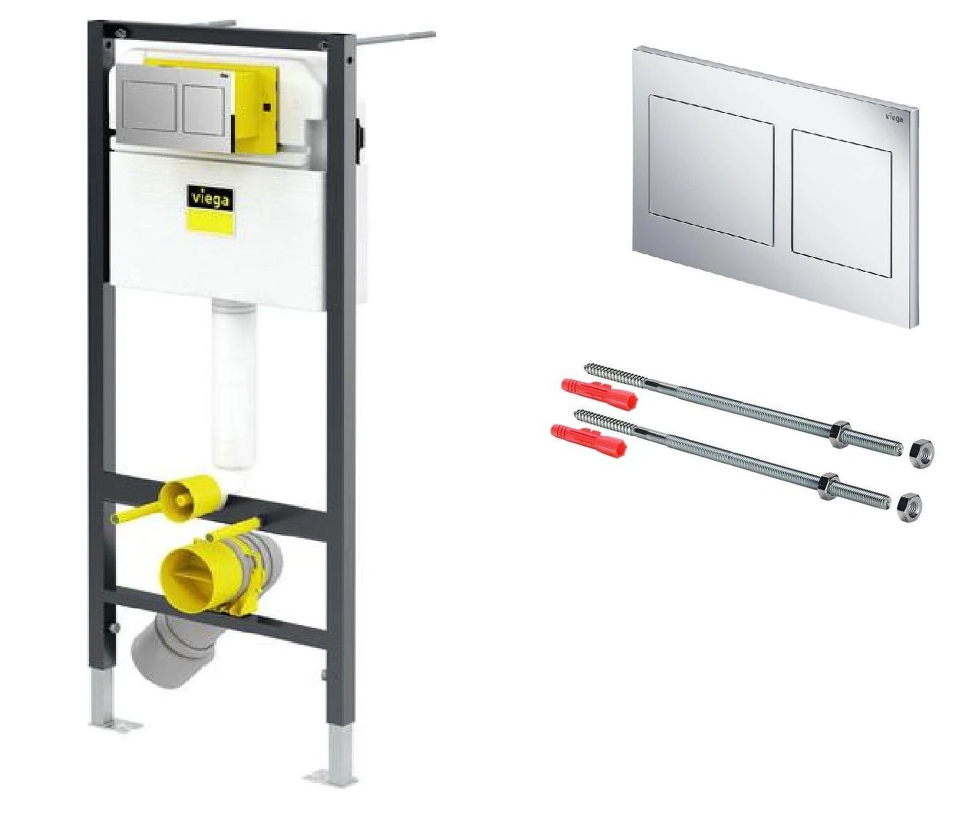 VIEGA Visign Prevista Dry Инсталляция для унитаза с кнопкой смыва хром + крепления