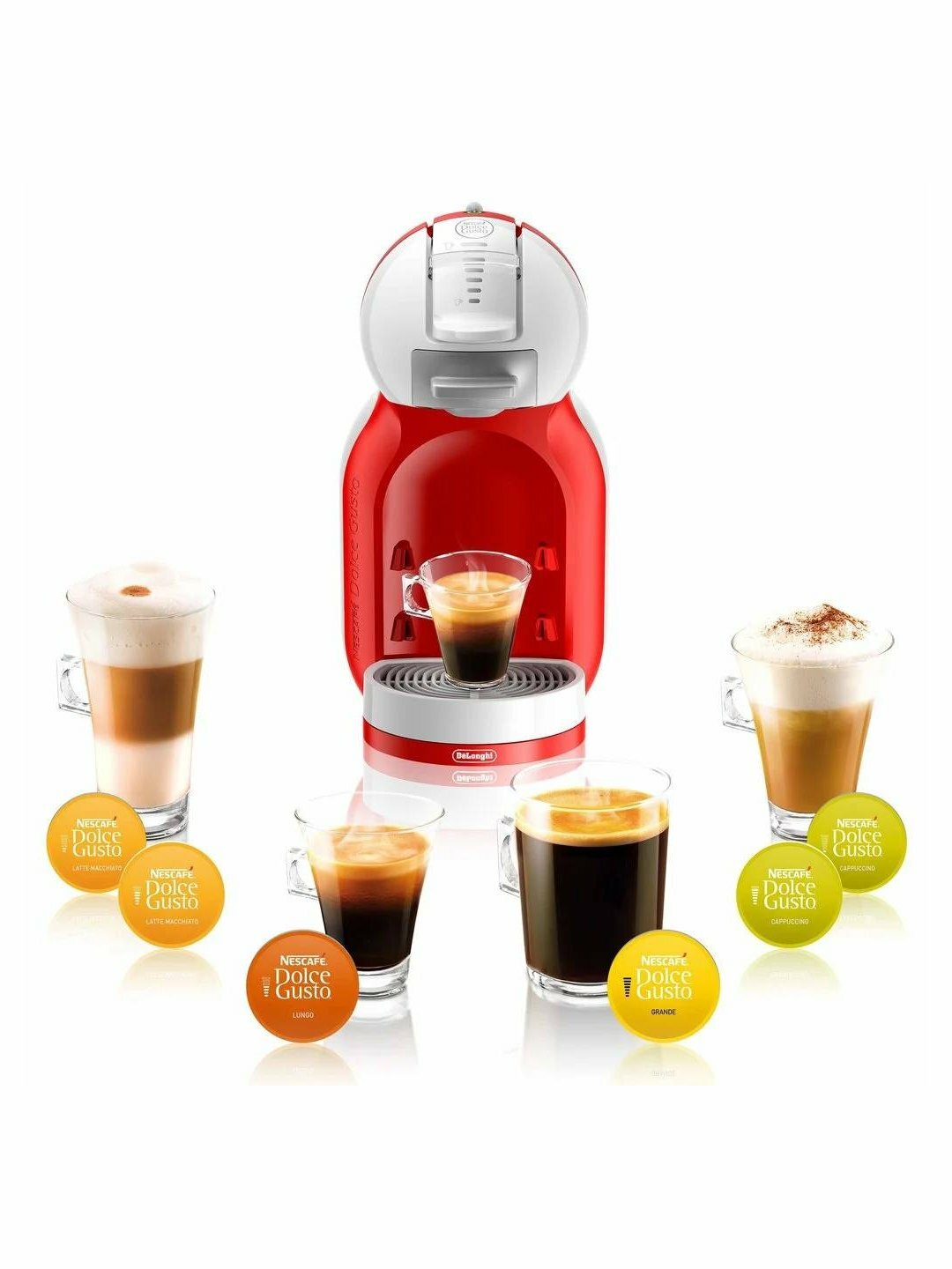 Кофемашина капсульная DeLonghi EDG305. WR "Mini Me", 15 Бар, 0.8 л, красный/черный