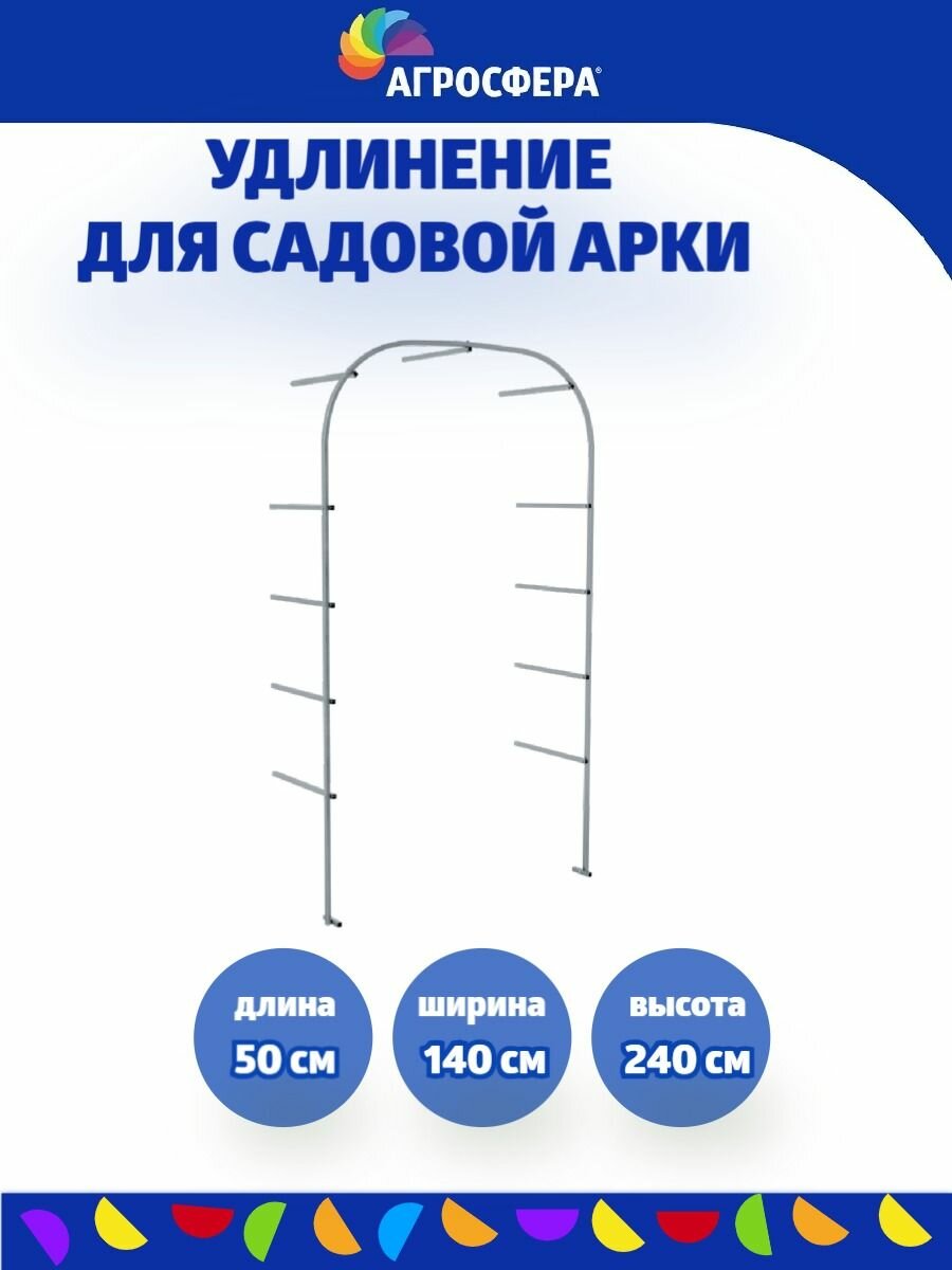 Удлинение для садовой арки Агросфера оцинкованная труба 15х15 мм.