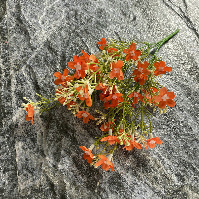 Handmade 5 stem orchid bouquet for wedding and living room decoration orange