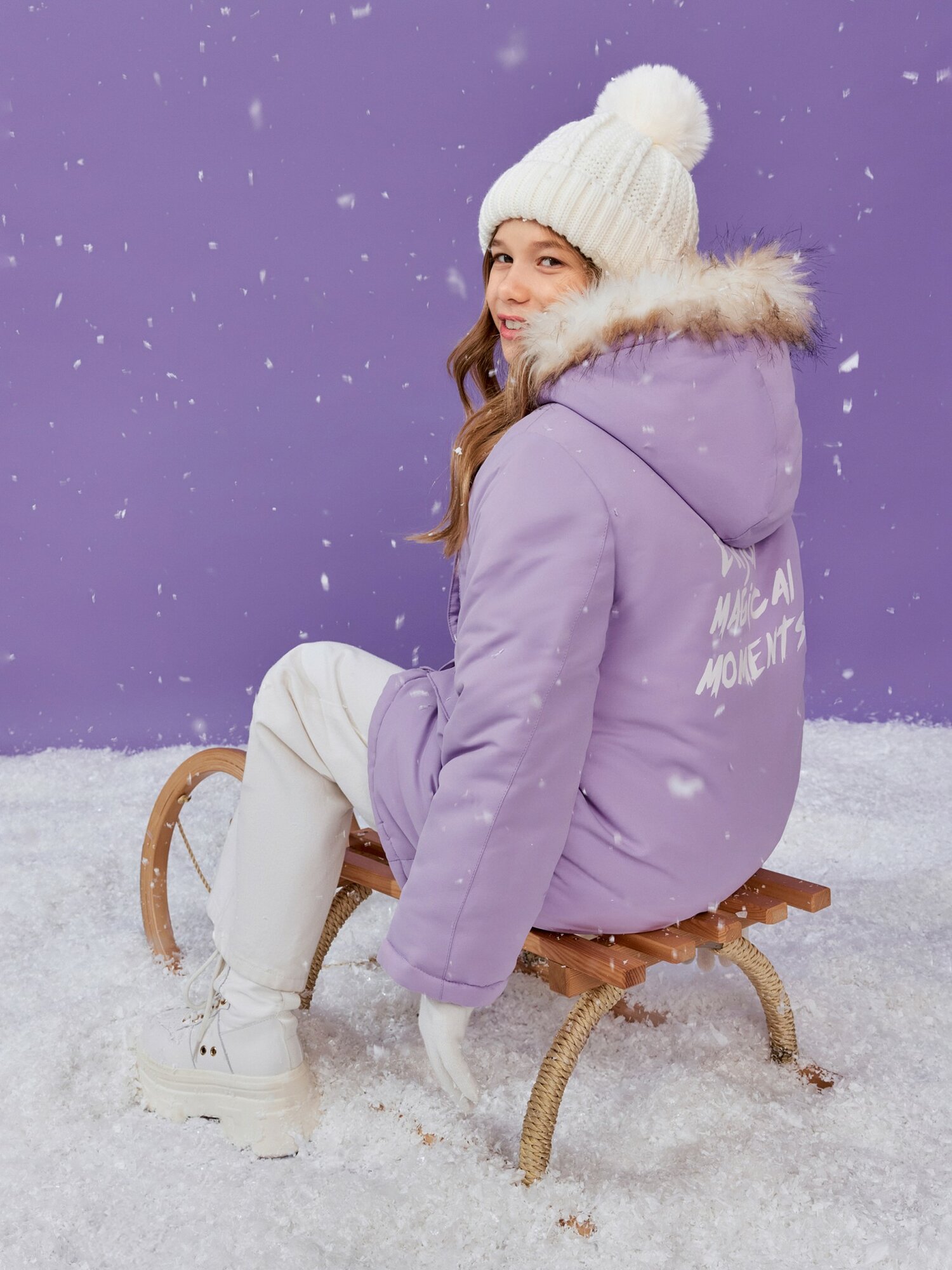 Пальто Acoola размер 164 сиреневый