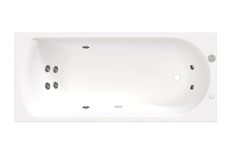 Акриловая ванна Radomir Николь Релакс 180x80 с каркасом с экраном пристенная белая глянцевая прямоугольная с гидромассажем антискользящее покрытие