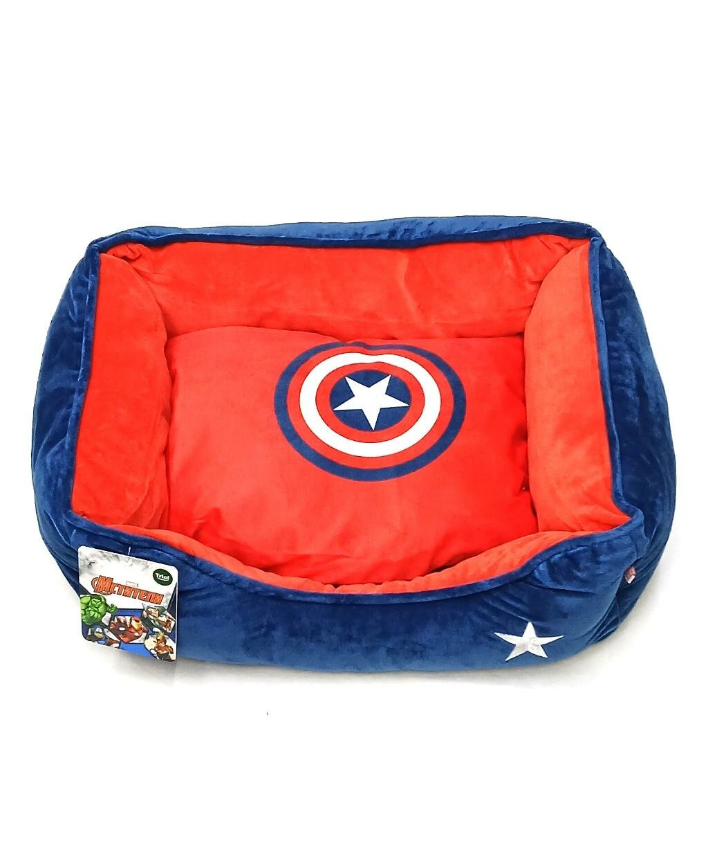 Картинки Лежанка для собак прямоугольная Marvel Капитан Америка 610*480*180мм (M )