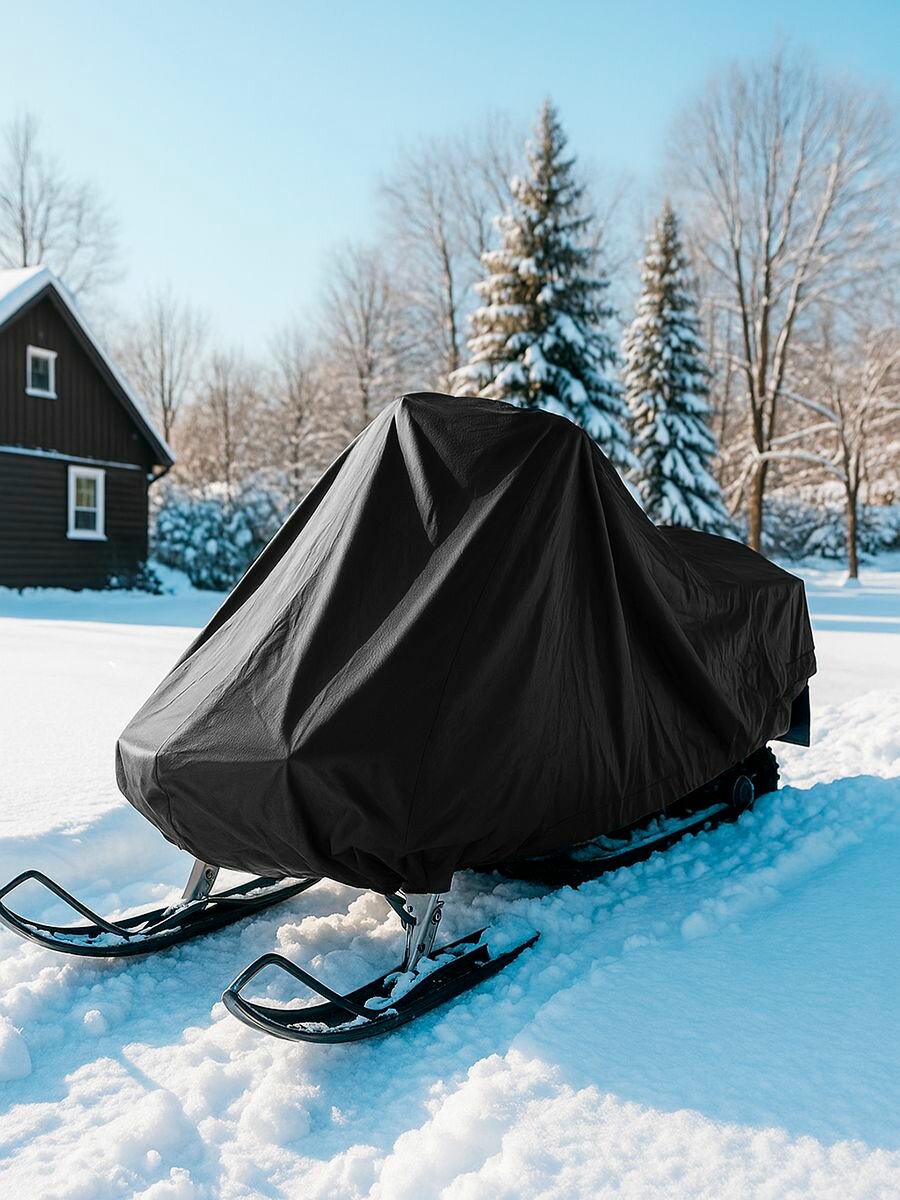Чехол для снегохода, 320*140*150 см, оксфорд 240, черный — фото 1