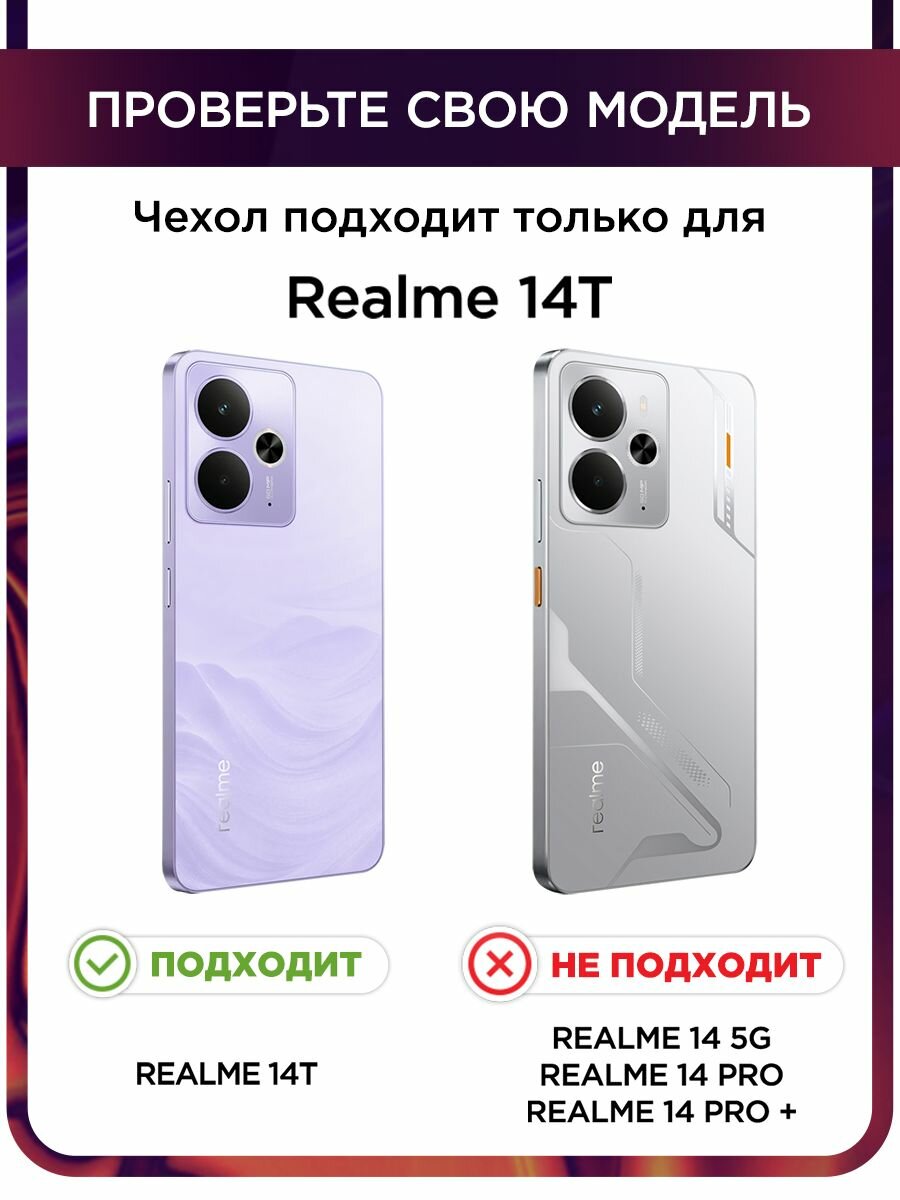 Чехол на Realme 14T / Реалми 14Т с принтом "Tropical pattern", прозрачный — фото 1