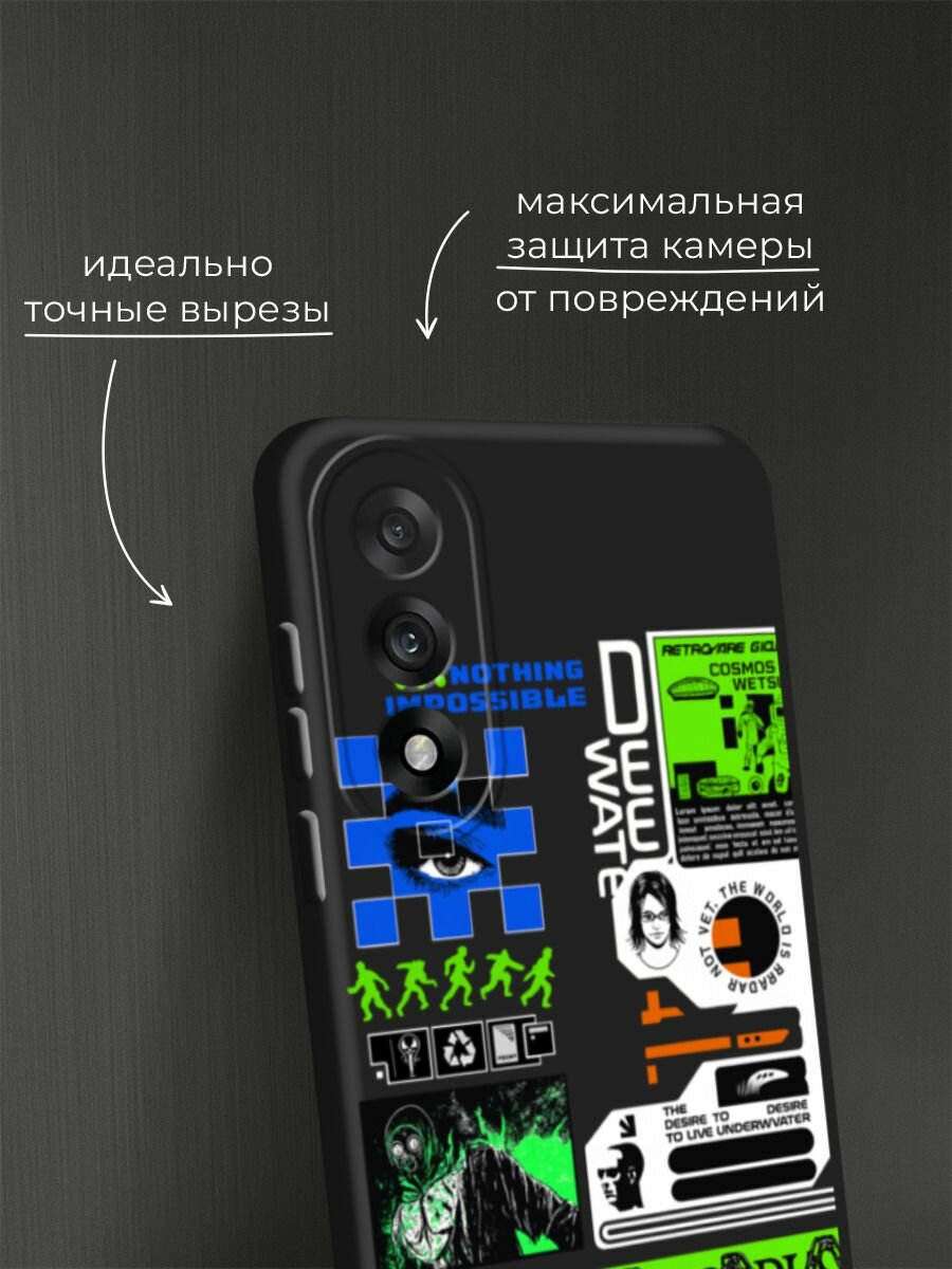 Черный матовый чехол на OnePlus Nord 5 / Ван Плас Норд 5 с принтом "Nothing impossible" — фото 1