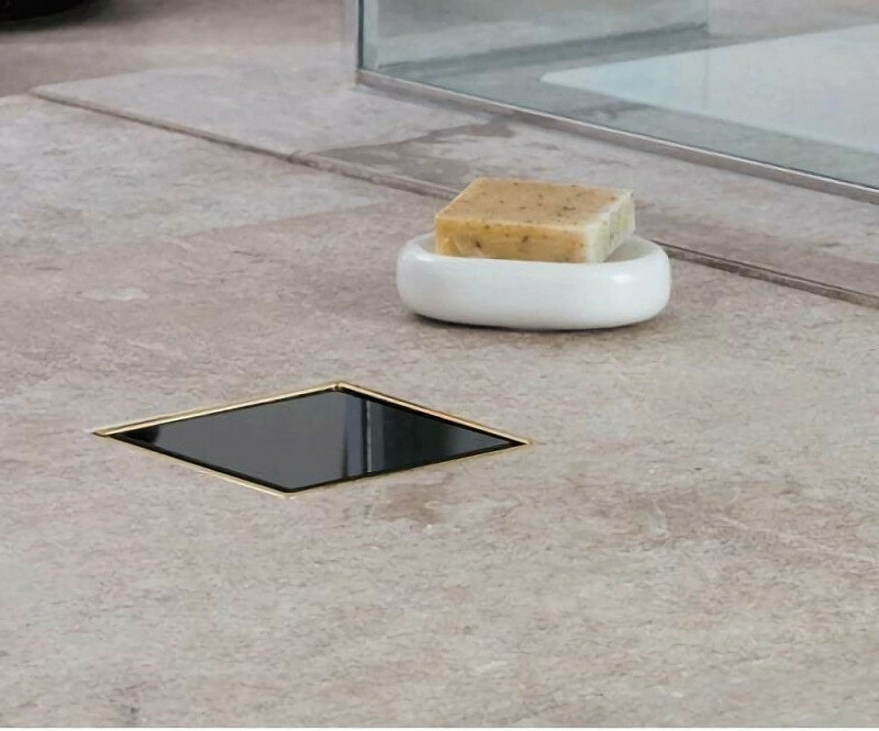 Трап для душа Pestan Confluo Standard 10Х10 Dry 1 Black Glass Gold - фото №8