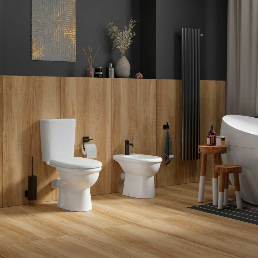 Биде керам. Ареццо белый с1 с креплением угловым скрытым