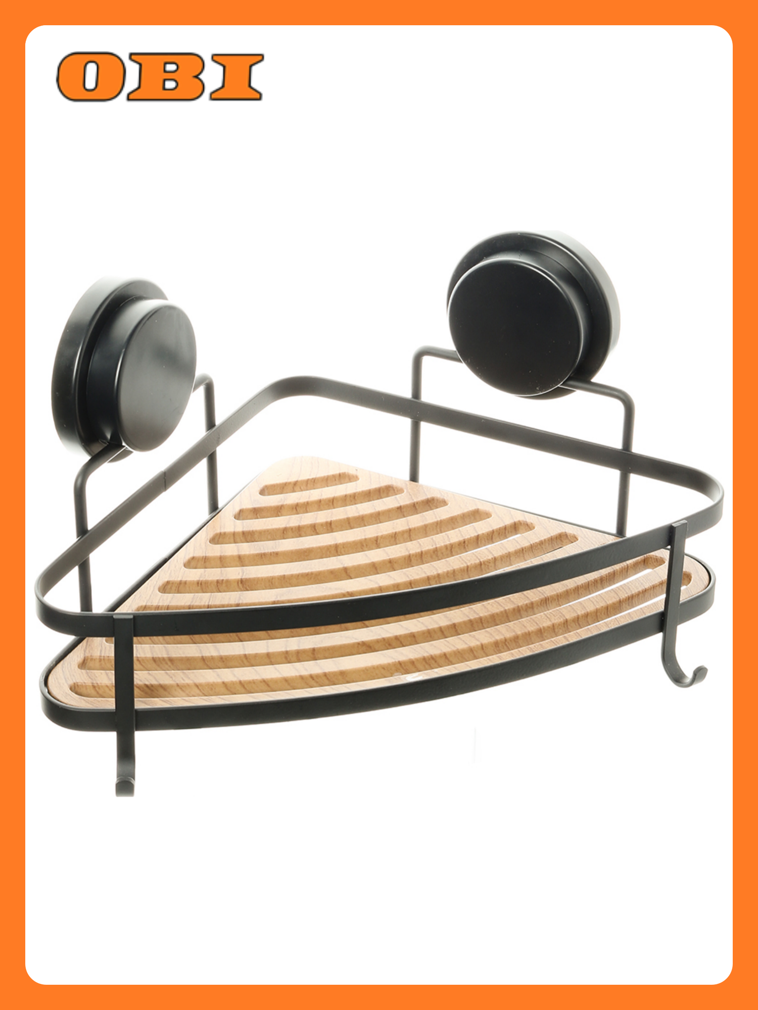 Полка Fixsen угловая 1-этажная черная металл эмаль пластик 275x15x21 см