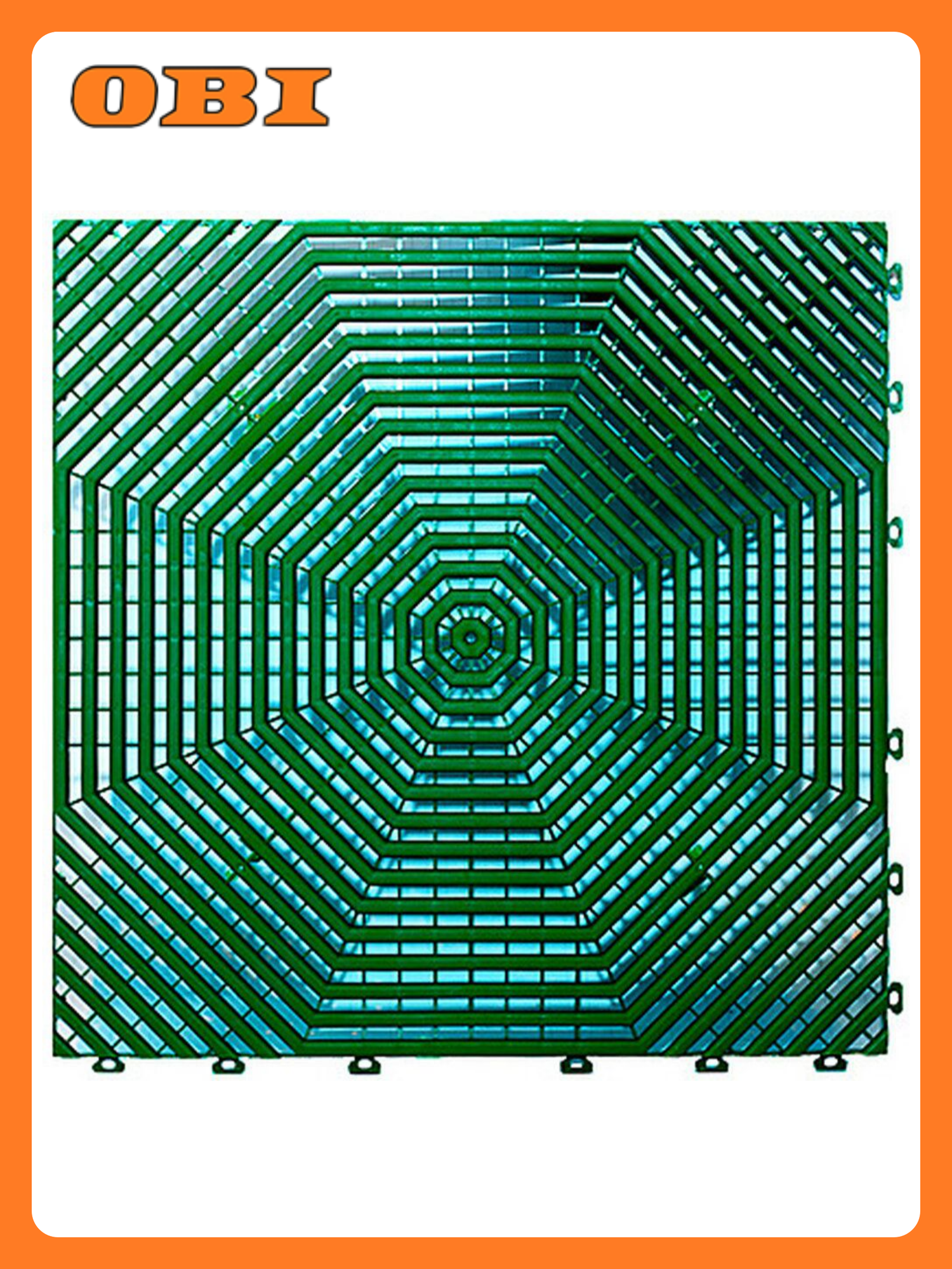 Модульное покрытие Helex противоскользящее зеленое 41x41 см