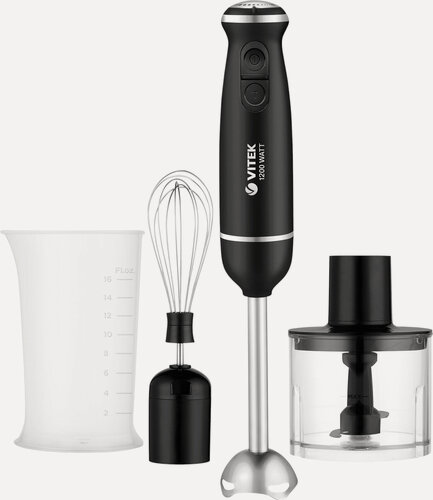 Изображение товара Блендер Vitek VT-3001, серебристый, черный, мощность 1200Вт, 2 режима, турборежим