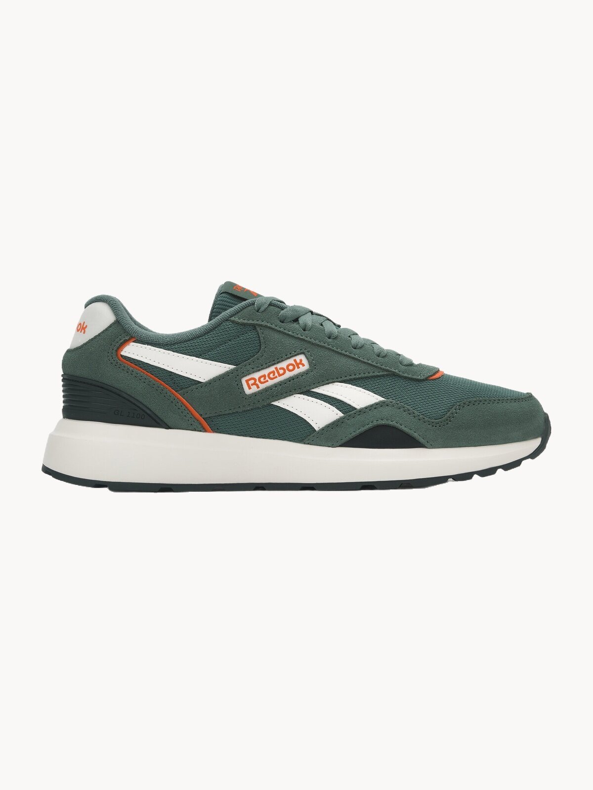Кроссовки Reebok GL 1100, размер 7,5 US, зеленый/бежевый/оранжевый