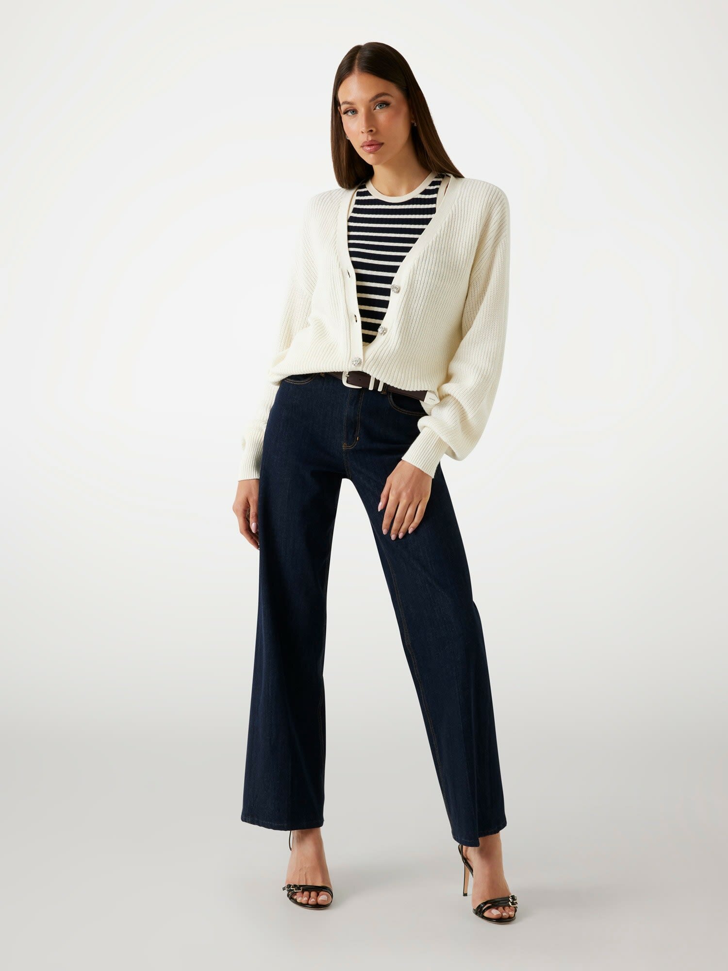 Кардиган GUESS, размер L, белый, — фото 1