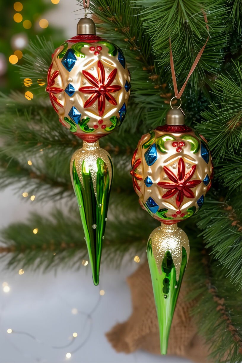 Набор ёлочных украшений сантади, стекло, 22 см, 2 шт, Winter Deco 4060267