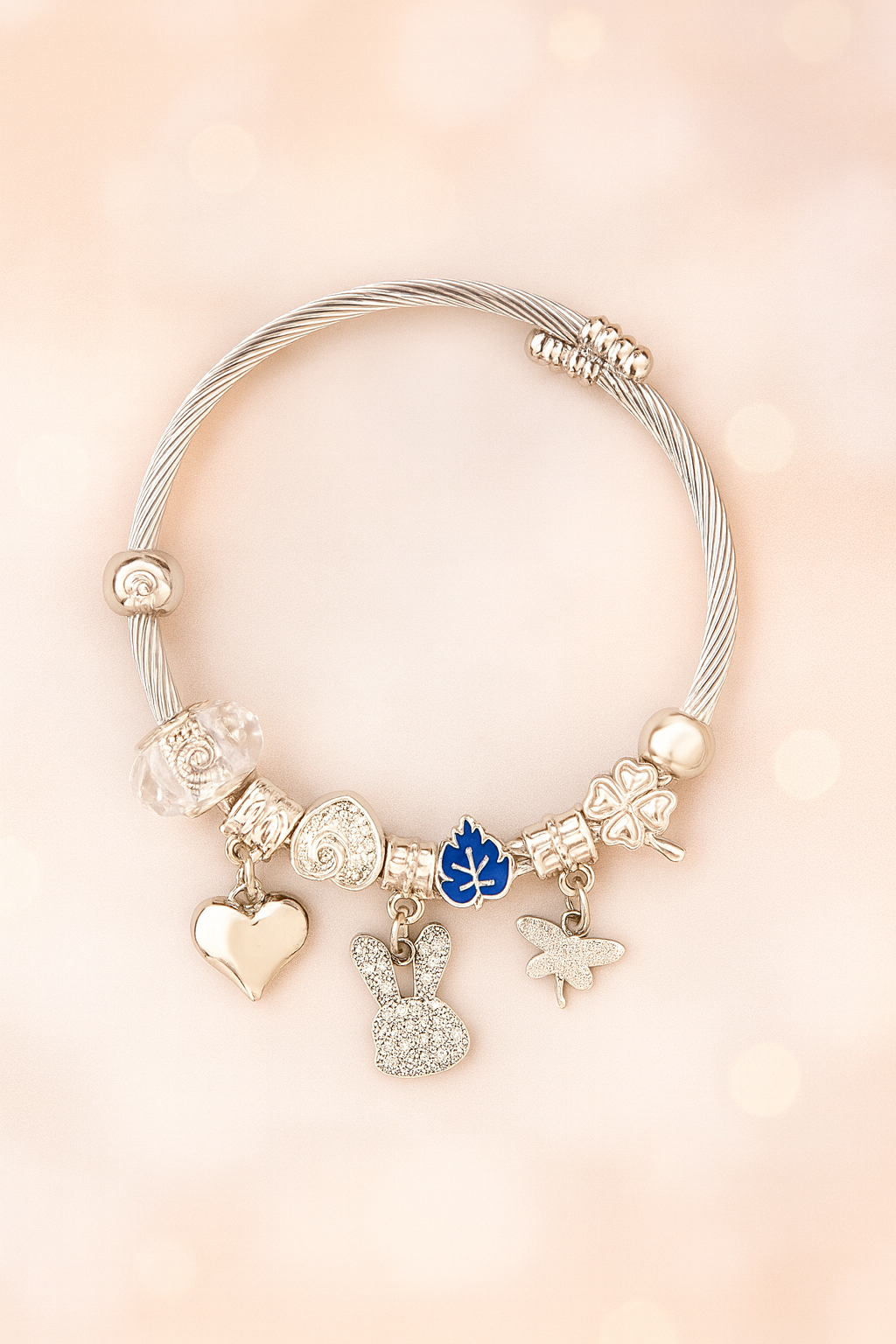 Эластичный браслет, металл, бусины Бодхи