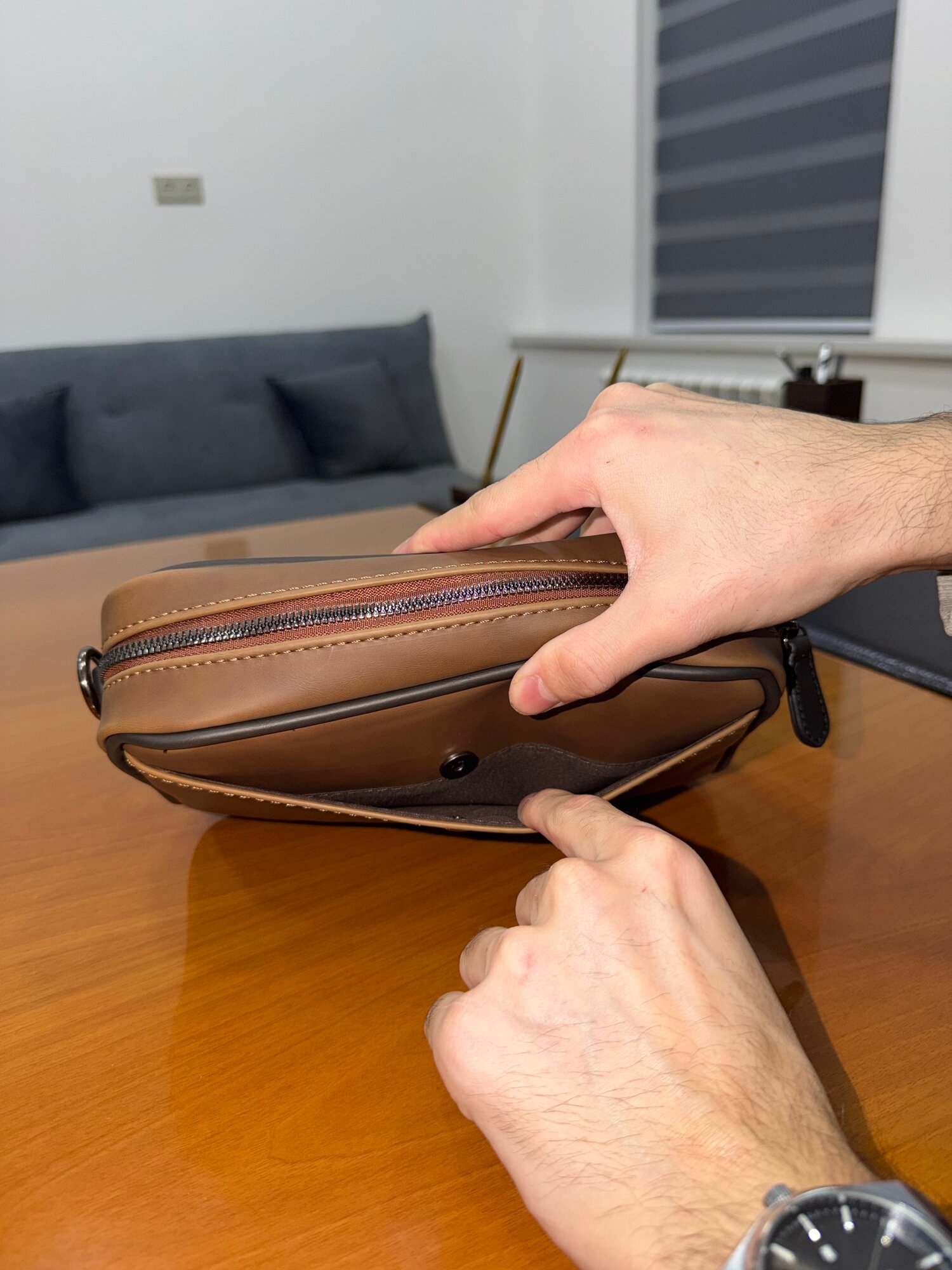 Сумка барсетка , коричневая — фото 1