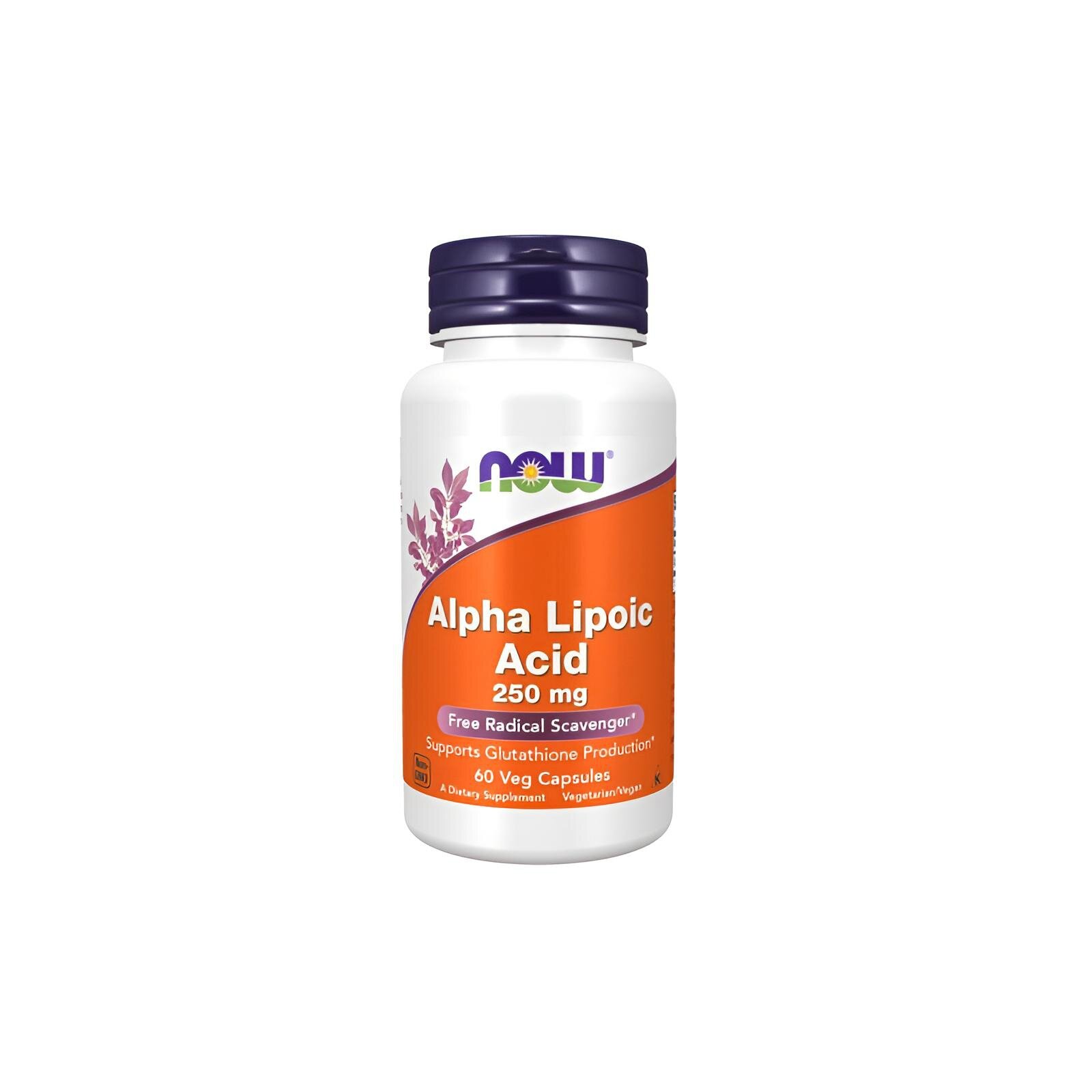 Пищевая добавка NOW Alpha Lipoic Acid, антиоксидант, 250 мг, 60 капсул