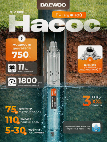 Изображение товара Погружной насос DAEWOO DBP 1800