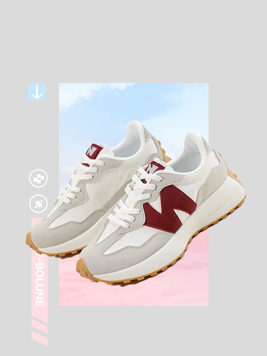 Кроссовки  574 Classic, полнота E (EU)/ на узкую и среднюю стопу, размер 37, алый — фото 1