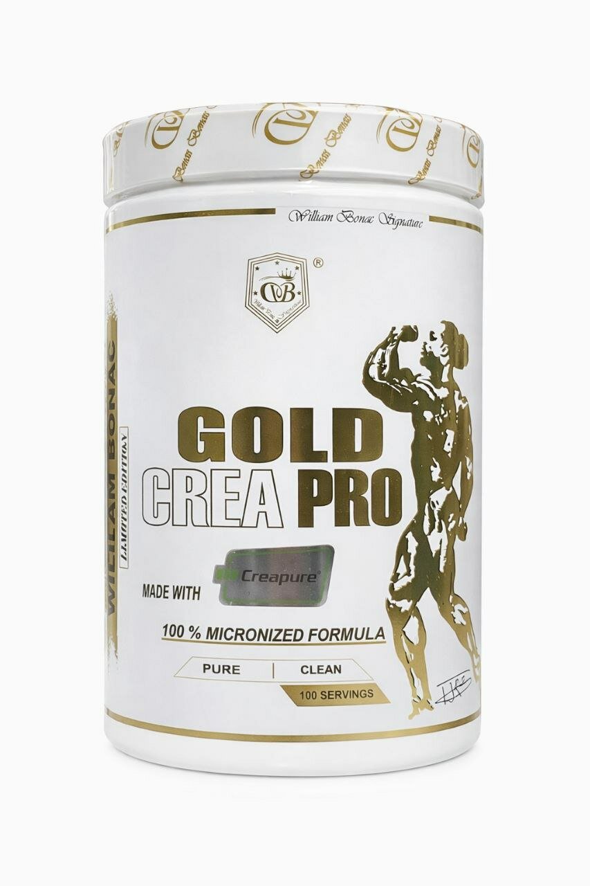 William Bonac Gold Crea Pro — креатин моногидрат Creapure для силы и роста, 500 г (сертифицированный)