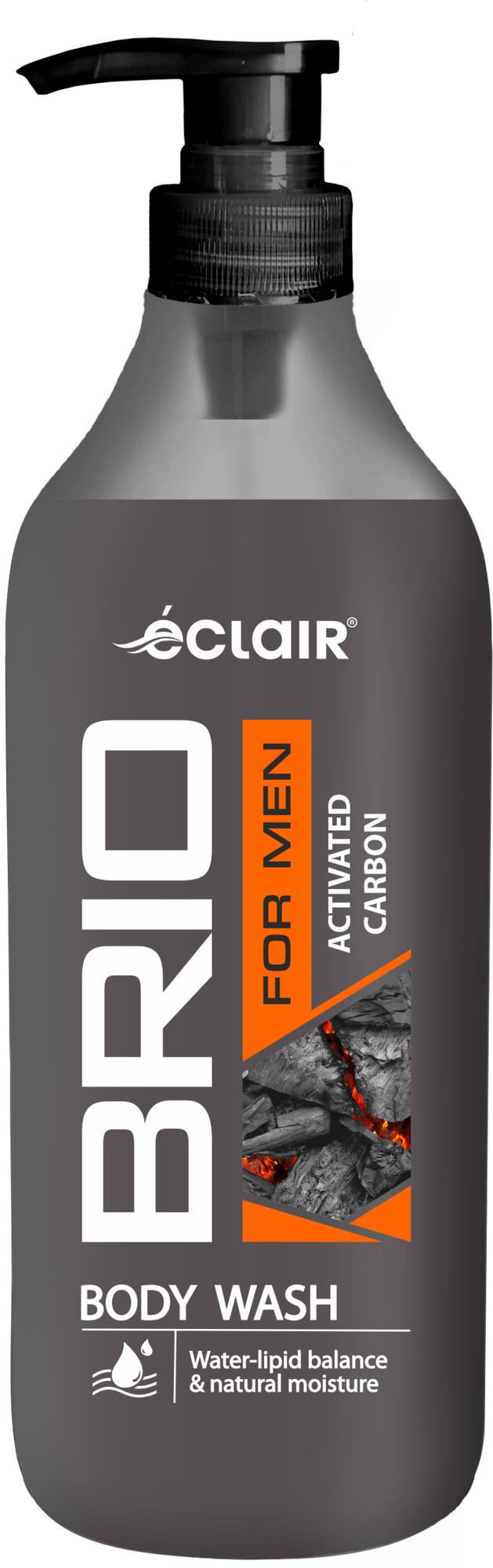 Гель для душа ECLAIR BRIO, для мужчин, с активированным углем, для бодрости, 730 мл