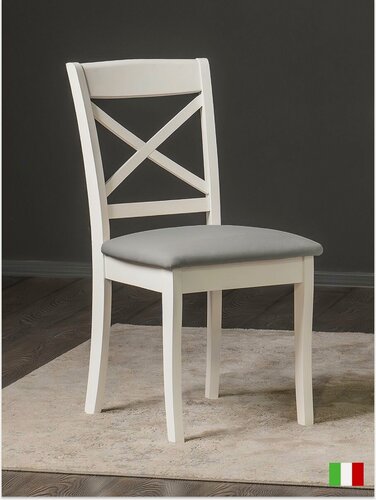 Изображение товара Стул деревянный бетти, массив гевеи, эмаль белая светло-серый