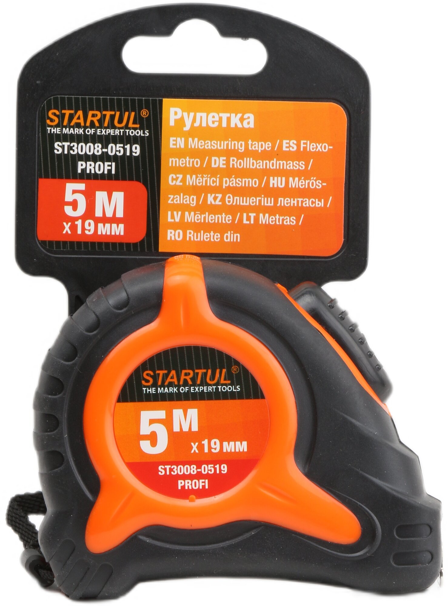 Рулетка измерительная 5 м 19 мм STARTUL Profi ST3008-0519, нейлоновое покрытие, автостоп — фото 1