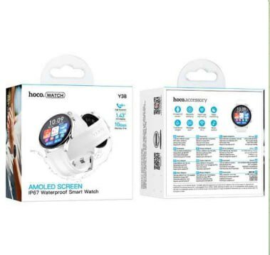 Смарт-часы Hoco Watch Y38 LCD amoled в классическом белом цвете — фото 1