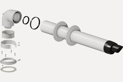 Изображение товара Дымоход KRATS D60/100 для конденсационных котлов коаксиальный, L1000 мм. (Кратс) (Подходит для всех настенных конденсационных котлов)
