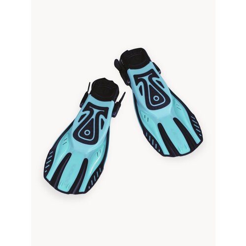 Ласты пластиковые с резиновыми вставками короткие открытая пятка INDIGO CRAB взрослые