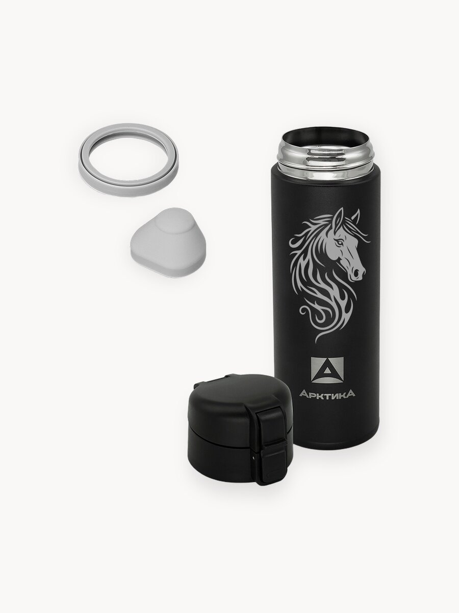 Термокружка с рисунком Арктика 703 сталь 0,47 л символ года 2026 Лошадь