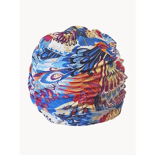 Шапочка для плавания женская для длинных волос в аквазоне GYM TEAM 54-60см павлин