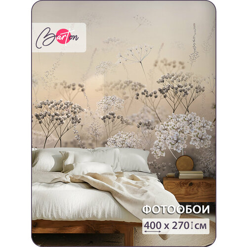фото Фотообои на стену флизелиновые 3d цветы растения 400х270 см bartonwall f061-b barton wallpapers