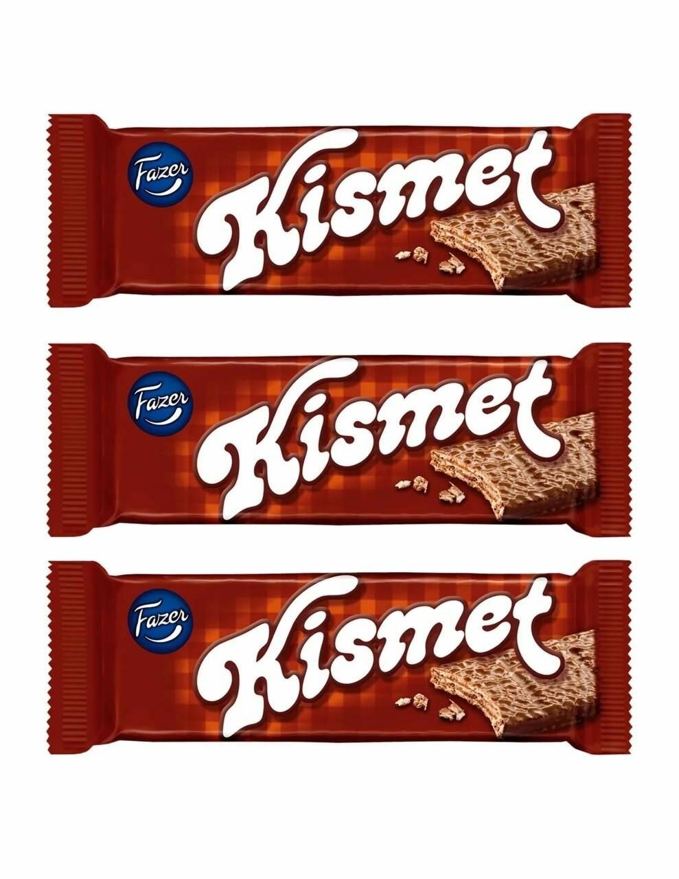 Вафли в молочном шоколаде Fazer Kismet 55 г - 3шт