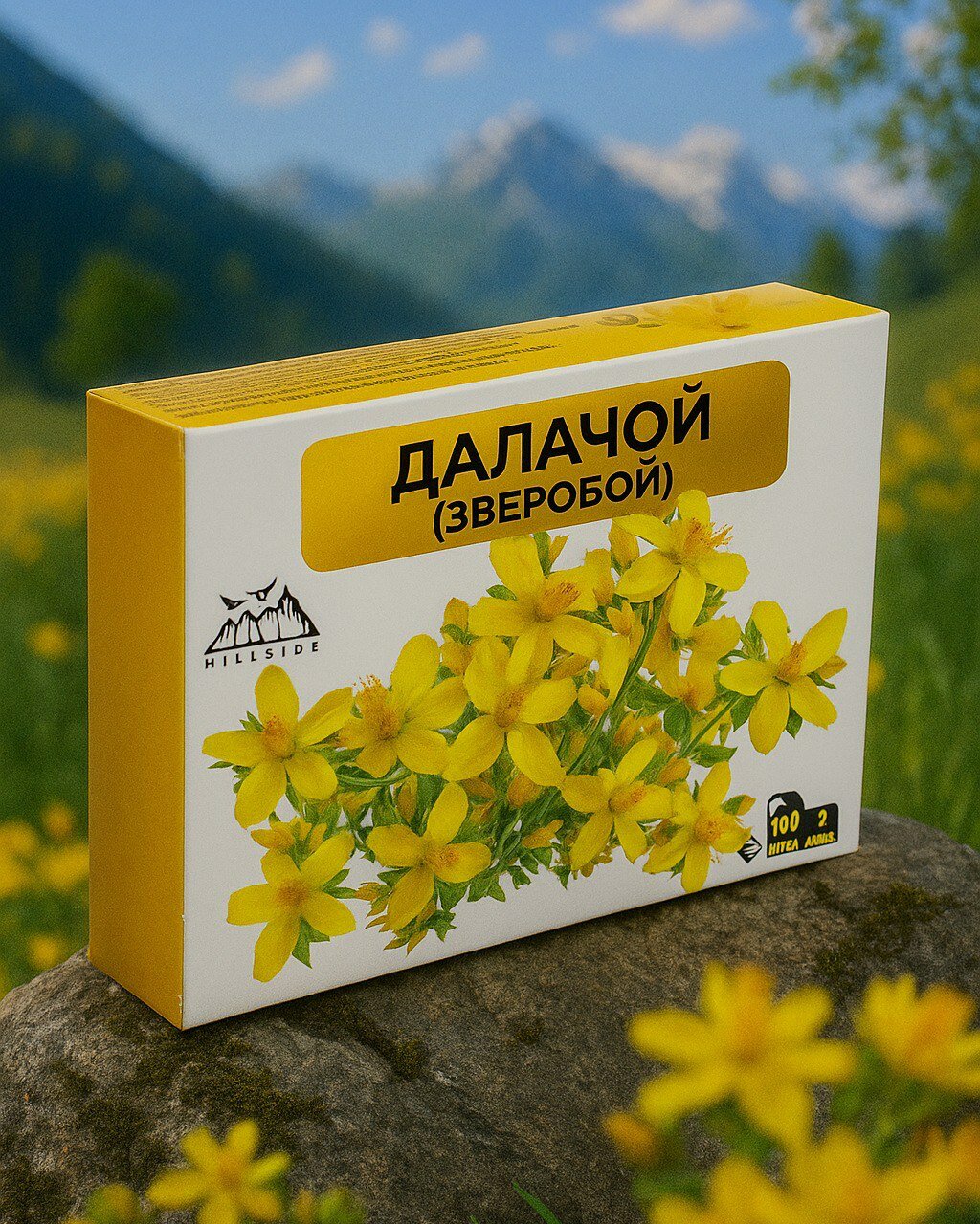 Зверобой. HILLSIDE, 100 фильтр-пакетов, без добавок, без ГМО, срок годности 2 года