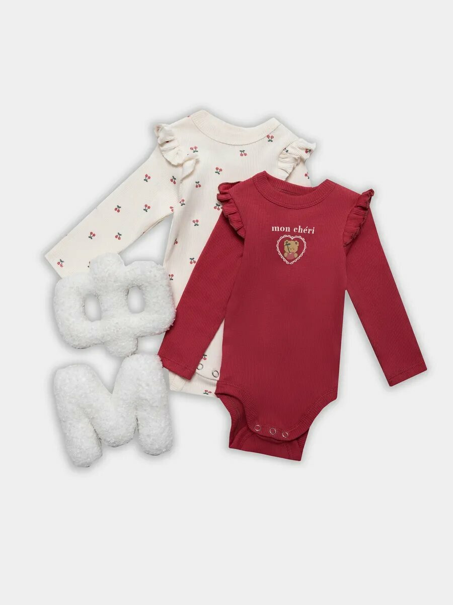 Боди MARK FORMELLE для малышей комплект из 2 шт. размер 74/48 бежевый красный