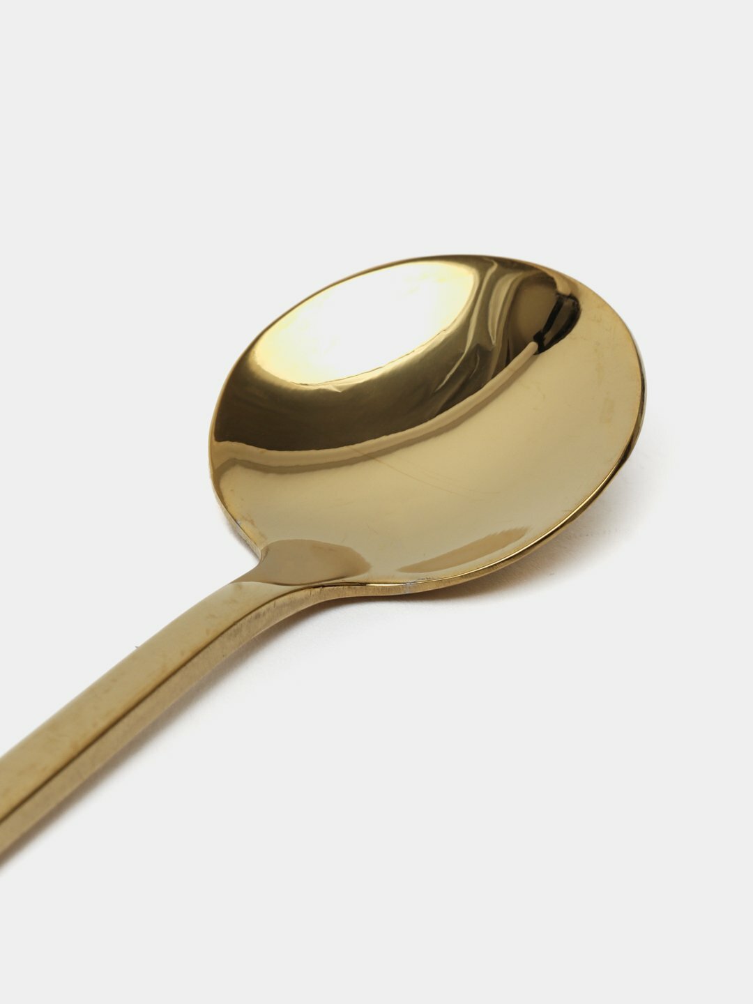 Стильные десертные ложки с длинной ручкой из нержавеющей стали - 2 штуки, длина 13 см, золотая ложка кофейная, ложка чайная — фото 1