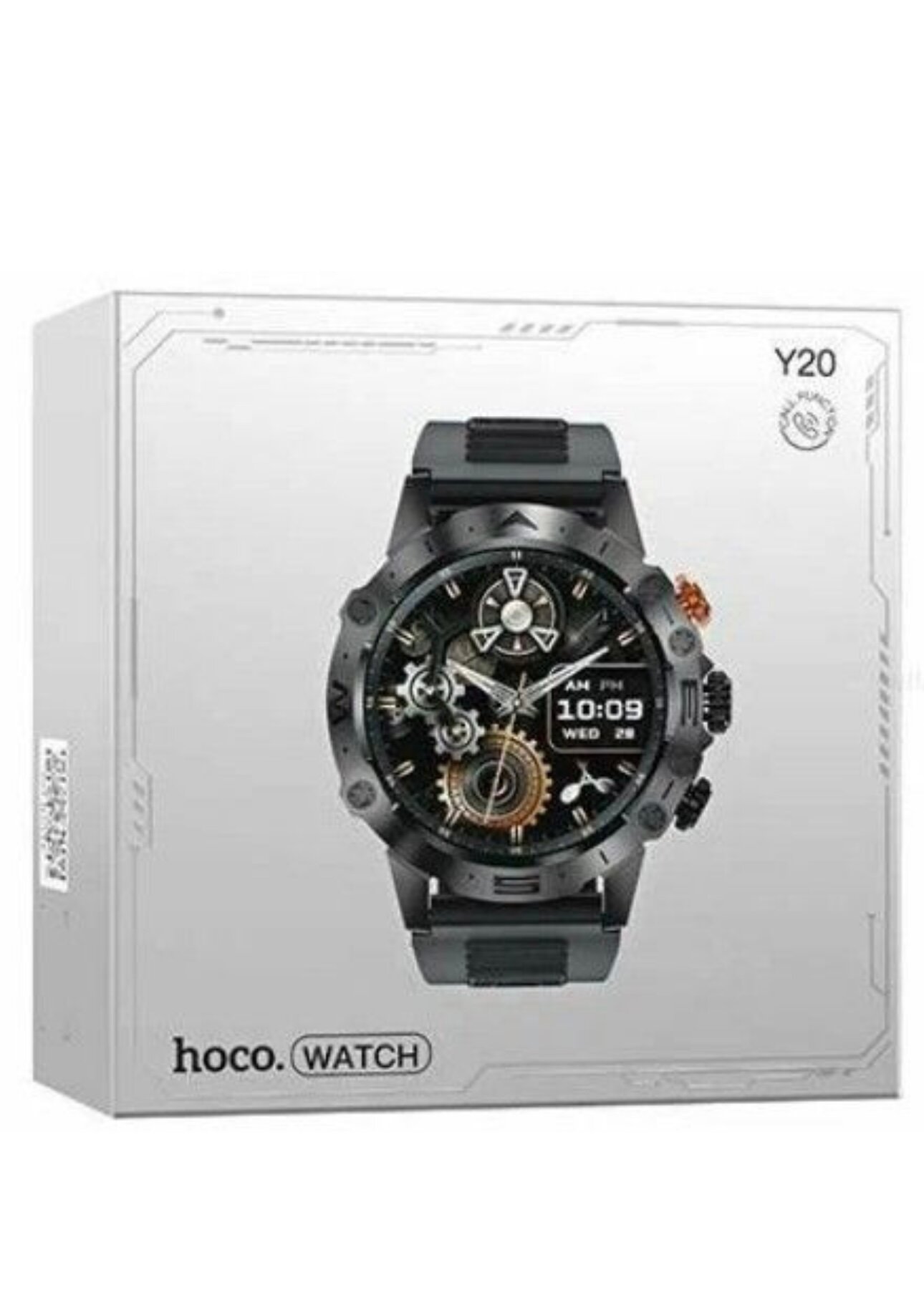 Часы Hoco Smart Sports Y20, круглые, Bluetooth 5.1, совместимость Android/iOS, черный