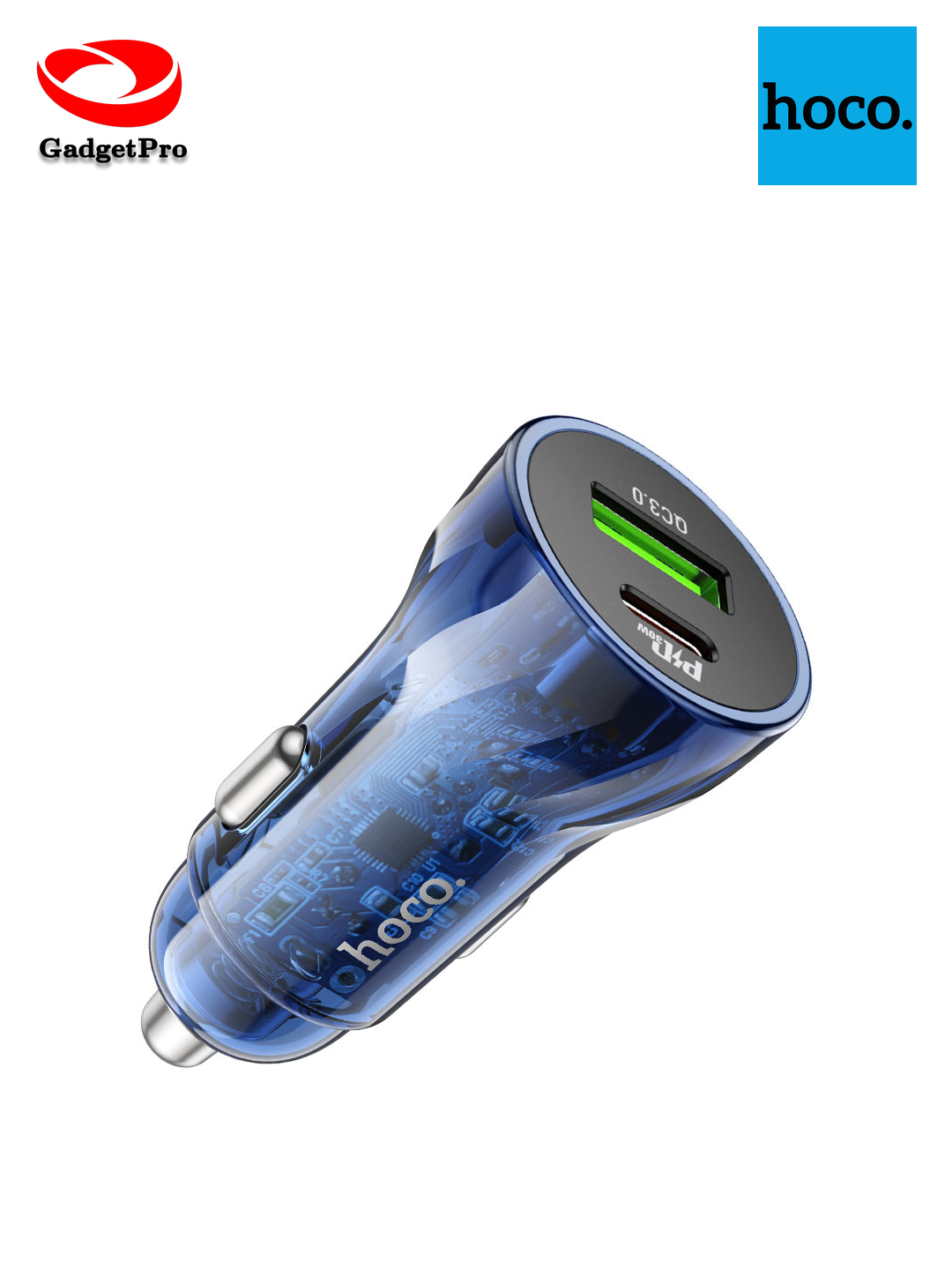 Автомобильное зарядное устройство Hoco Z47A Type-C - Lightning, черный цвет, быстрая зарядка, надежное качество