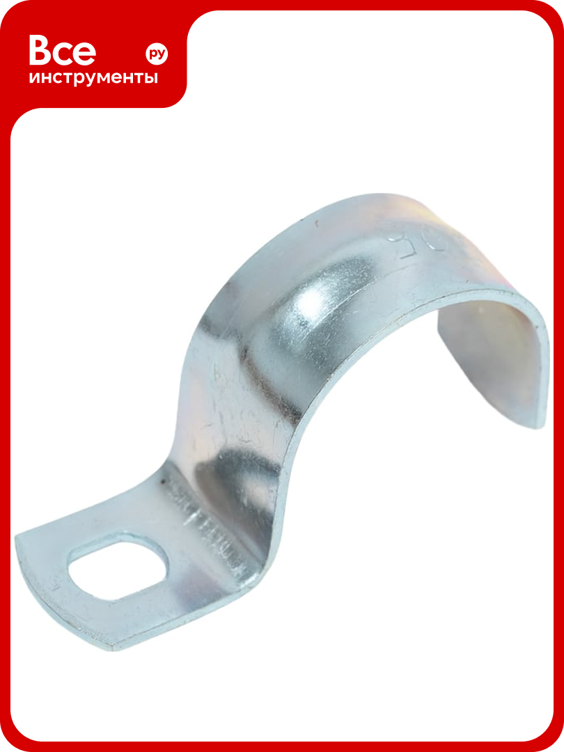 Оцинкованная скоба с одним отверстием Экопласт для трубы D25 мм 100 шт. 43725