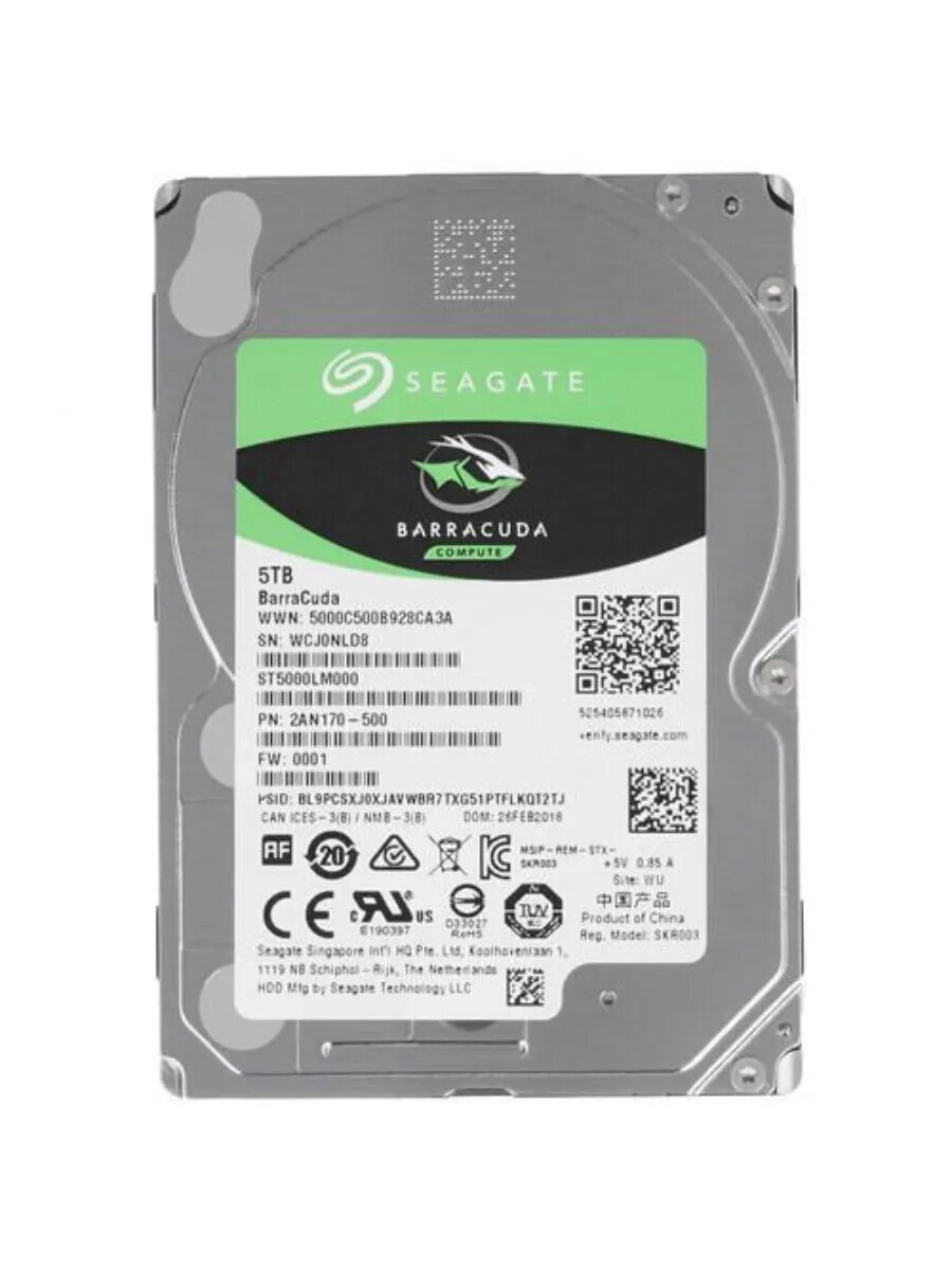5 ТБ Жесткий диск BarraCuda 5400 ST5000LM000 - 5400 об/мин